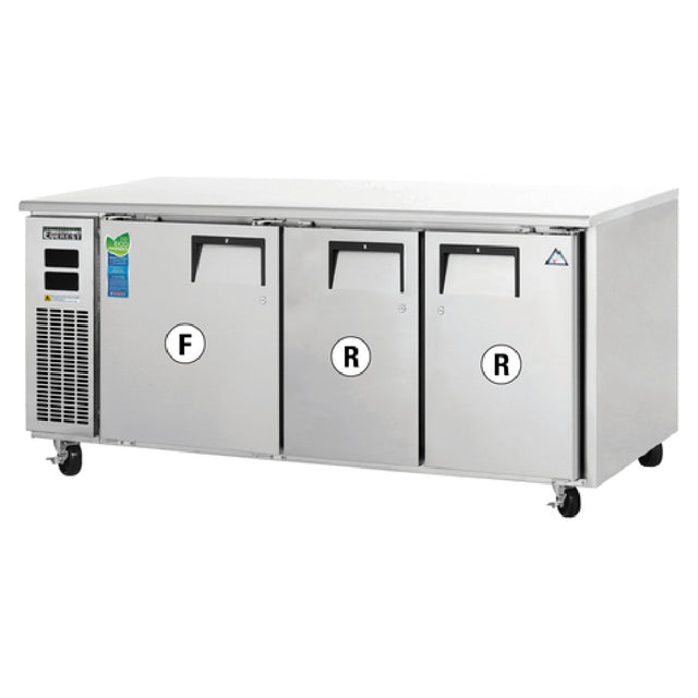 Everest Refrigeration ETRF3 Undercounter/Worktop Dual Temperature Refrigerator/Freezer Combo