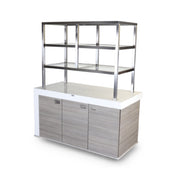 Forbes Industries 4855 Mobile Back Bar Hangover 31.5" W X 63" L X 78" H Enclosed Cabinet Finished In HPL With Three Doors