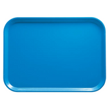 A rectangular, flat, blue Camtray with rounded corners and slightly raised edges is shown against a white background. Made from high-impact fiberglass, this tray is dishwasher safe, empty, and viewed from directly above.