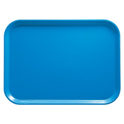 A rectangular, flat, blue Camtray with rounded corners and slightly raised edges is shown against a white background. Made from high-impact fiberglass, this tray is dishwasher safe, empty, and viewed from directly above.