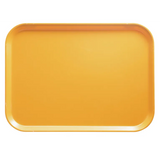 A rectangular orange Camtray with rounded corners and raised edges, photographed from above against a white background. The high-impact fiberglass tray is empty, has a smooth, glossy surface, and is dishwasher safe for easy cleaning.