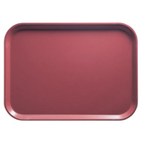 A rectangular fiberglass tray with rounded corners, shown from above. The tray is a solid, muted maroon color with a smooth, slightly glossy surface and raised edges. Durable and dishwasher safe, it stands out against the white background.
