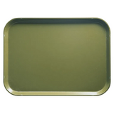 A rectangular Camtray with rounded corners, featuring a smooth, plain olive green surface and slightly raised edges, crafted from high-impact fiberglass. Photographed from above against a neutral background, this dishwasher safe tray is both practical and stylish.