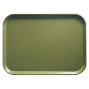 A rectangular Camtray with rounded corners, featuring a smooth, plain olive green surface and slightly raised edges, crafted from high-impact fiberglass. Photographed from above against a neutral background, this dishwasher safe tray is both practical and stylish.