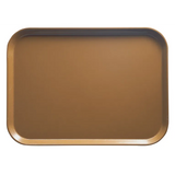 A rectangular brown Camtray with rounded corners and slightly raised edges, placed on a white background. The high-impact fiberglass tray features a smooth, shiny surface with no patterns or visible handles and is dishwasher safe.
