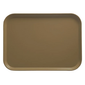 A rectangular Camtray with rounded corners, shown from above. The solid, matte brown fiberglass tray features a raised edge and smooth, unadorned surface. It is dishwasher safe and set against a plain white background.