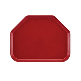 A red Camtray with a wide rectangular shape and angled top corners. The edges are slightly raised, the surface is smooth and unadorned, and it is dishwasher safe. The tray is set against a plain white background.
