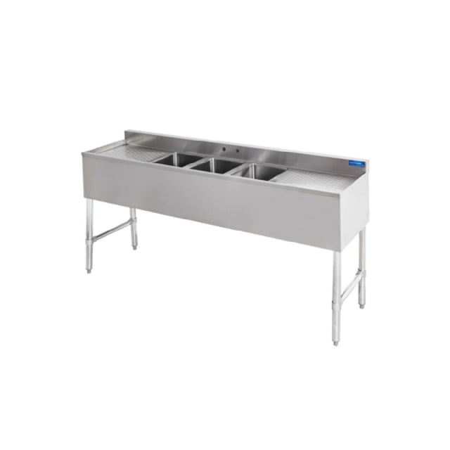 Sapphire Manufacturing SMBS-3D18 Underbar Sink Three Compartment 10"x14"x10" Compartments