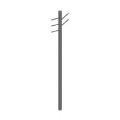 John Boos UTENSIL-POST48 Utensil Rack 48"H 1-5/8" Stainless Steel Post With (5) 3/8" Stainless Steel Rod Hangers Welded To Tube
