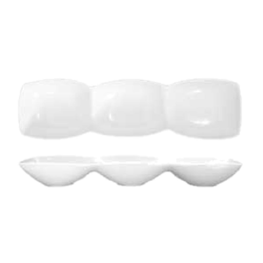 International Tableware FA3-165 Bowl Platter 16-1/2"W X 4-1/2"D X 2"H (3) 7 Oz.-compartment Oval Wells