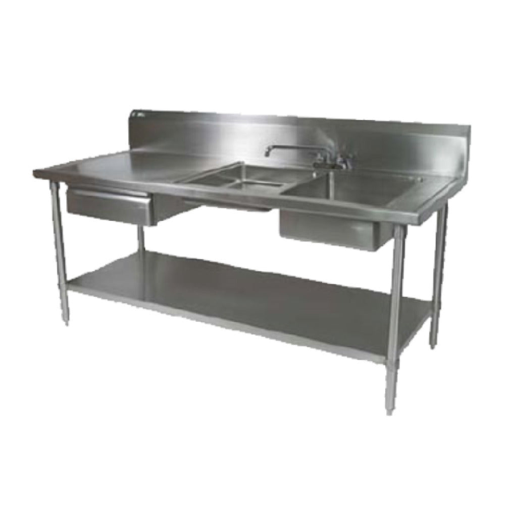 John Boos EPT6R10-DL2B-96R-X Prep Table Sink Unit 2-compartment 96"W X 30"D X 45-3/4"H Overall Size