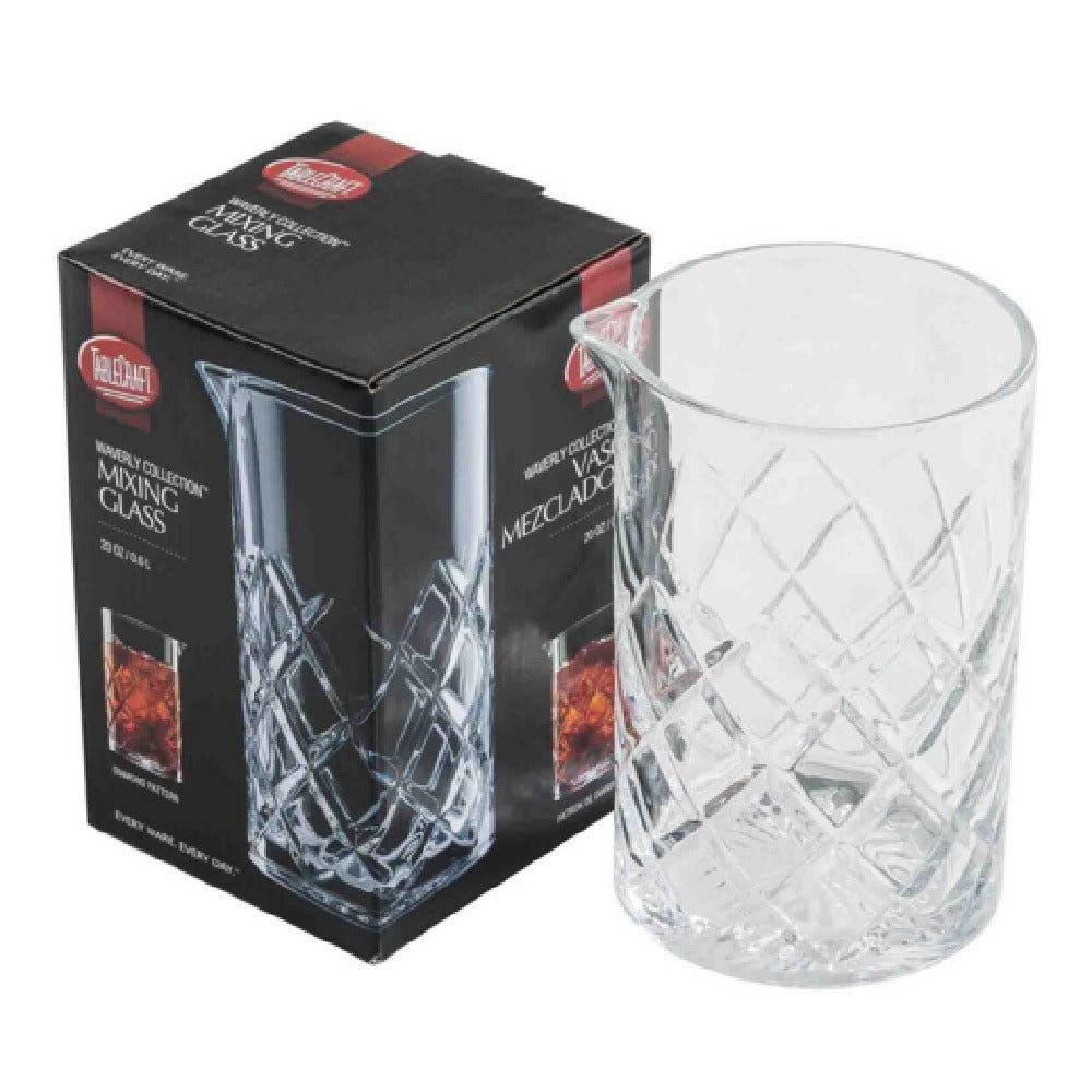 TableCraft Products 11697 - Waverly Collection Mixing Glass, 20 Oz., 4-1/8"W X 3-3/4"D X 5-3/4"H