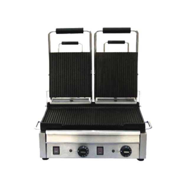 Omcan 19937 (PG-CN-0711-R) Panini Grill Double 10" X 18" Cooking Surface