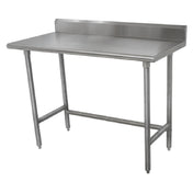 Advance Tabco TKLAG-305-X Special Value Work Table 60"W X 30"D 16 Gauge 430 Stainless Steel Top With 5"H Backsplash