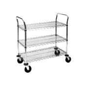 Metro MW704 MW Standard Duty Utility Cart MW700 Series Open Design (3) Wire Shelves