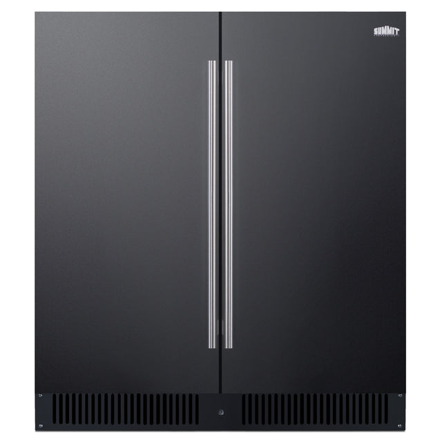 Summit FFRF3070BL - Undercounter Refrigerator-Freezer, 30" Wide, French Door Swing