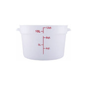 Hubert 29A-055 - Kratos® CenPro Round Food Storage Container, 12 Qt. Capacity, Translucent