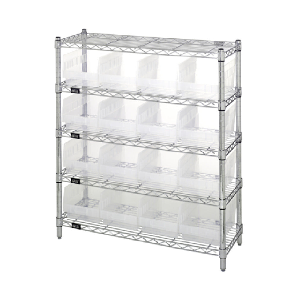 Quantum WR5-39-1236-207CL Bin Wire Shelving Center 12"D X 36"W X 39"H 800 Lbs. Capacity Per Shelf