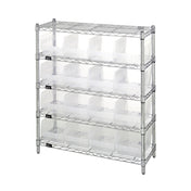 Quantum WR5-39-1236-207CL Bin Wire Shelving Center 12"D X 36"W X 39"H 800 Lbs. Capacity Per Shelf