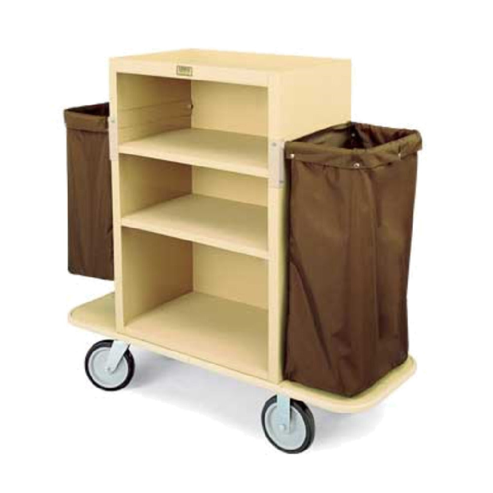 Forbes Industries 2193-42 Plastic Housekeeping Cart Three Shelves In A 30" W X 19" D X 42" H (extra Tall) Cabinet With 2" Deep Top Tray