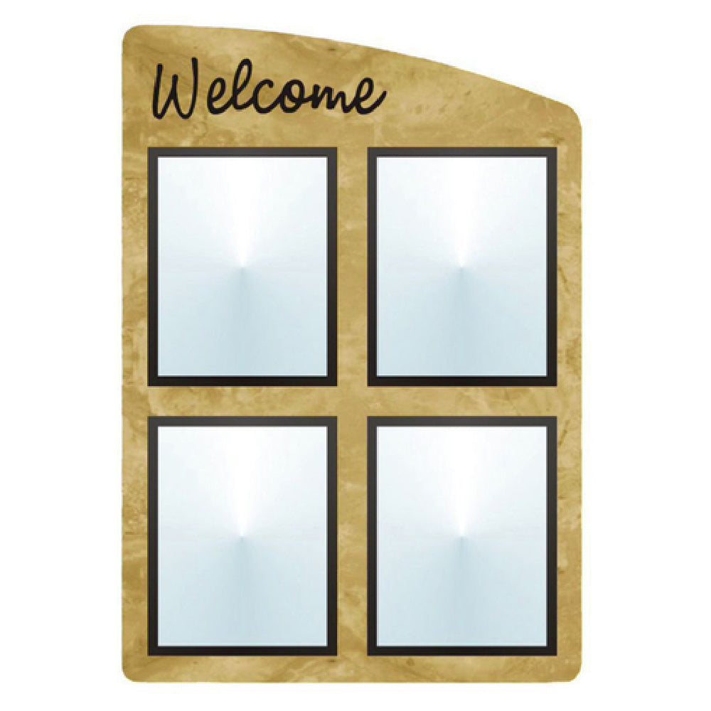 Hubert 46240 - Menu Board, 4-pocket, Wall-mount