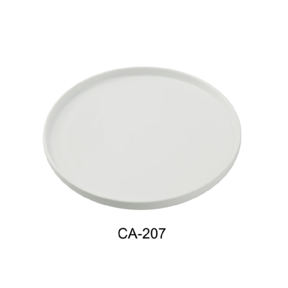 Yanco CA-207 Cambria Dinner Plate 7-1/4" Dia. X 7/8"H Porcelain With Aluminum