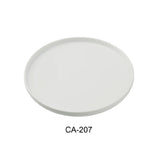Yanco CA-207 Cambria Dinner Plate 7-1/4" Dia. X 7/8"H Porcelain With Aluminum