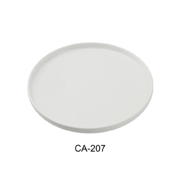 Yanco CA-207 Cambria Dinner Plate 7-1/4" Dia. X 7/8"H Porcelain With Aluminum