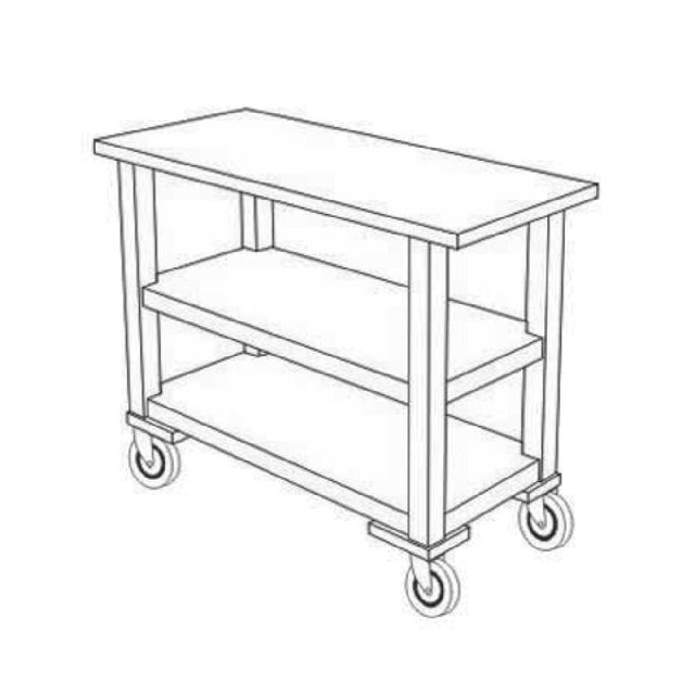 Forbes Industries 5527 Service Cart Open (3) Wood Veneer Shelves