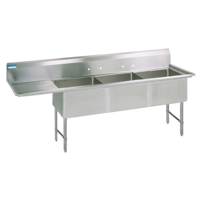 BK Resources BKS6-3-24-14-24LS Sink Three Compartment 100-3/16"W X 29-1/2"D X 44-1/16"H Overall Size