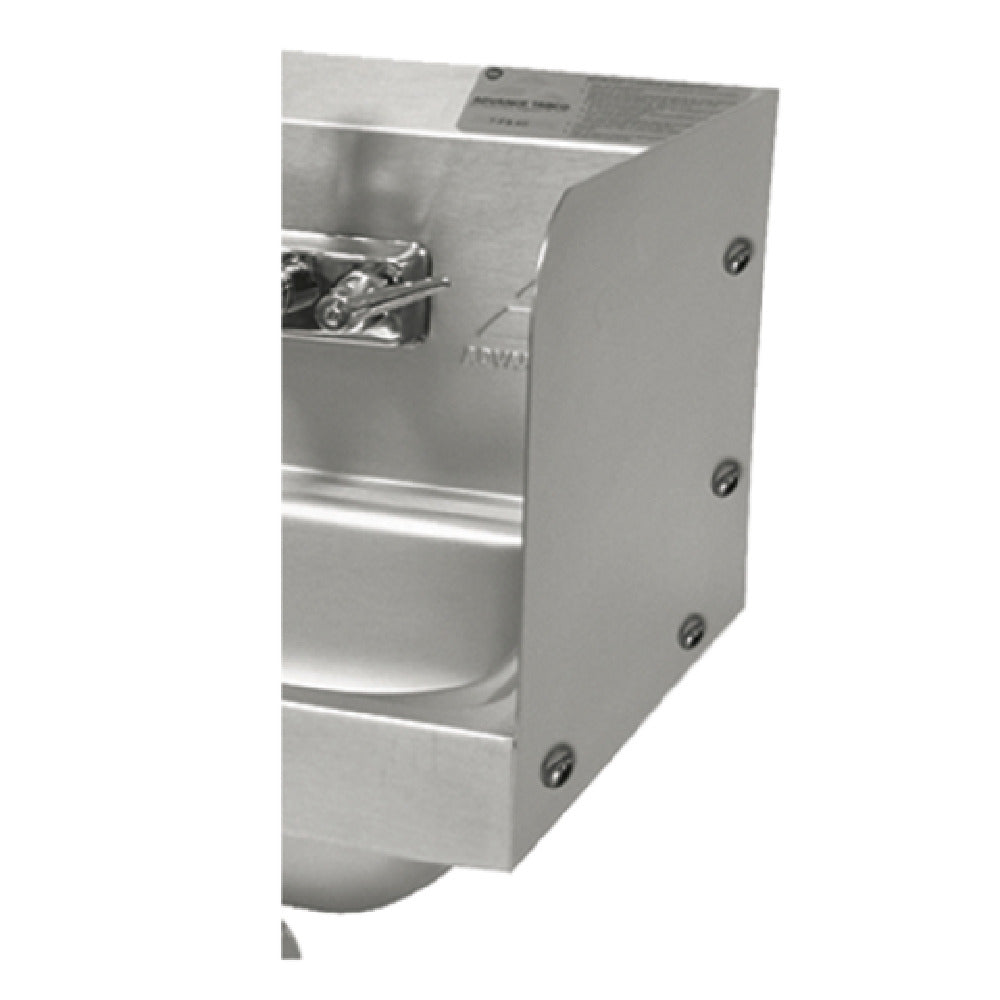 Advance Tabco 7-PS-13 Bolted Side Splash 12"H (installed Height) For Hand Sinks With 14" Wide X 10" Front-to-back Bowl
