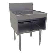 Glastender DBHB-24-LD Underbar Drainboard Half Cabinet Open Front Base 24"W X 24"D