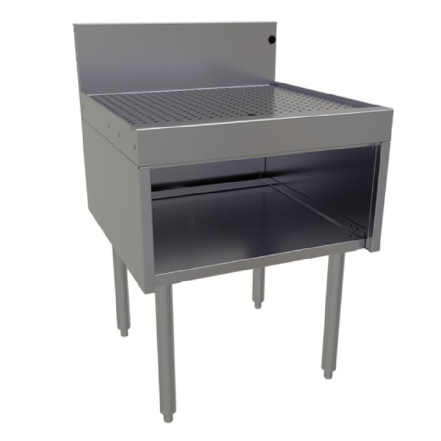 Glastender DBHB-24-LD Underbar Drainboard Half Cabinet Open Front Base 24"W X 24"D