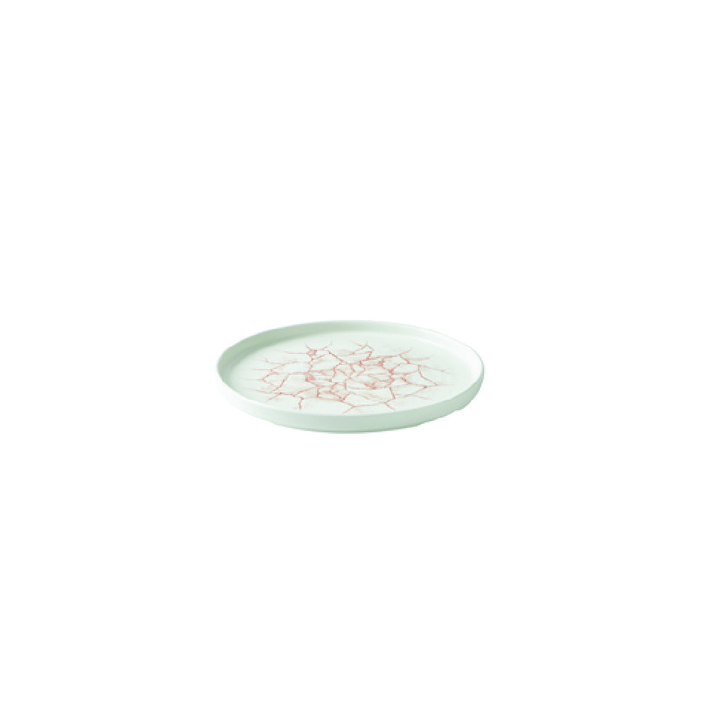 Churchill China KTAMWP261 Walled Plate 10-2/8" Dia. Kintsugi Coral Evolve