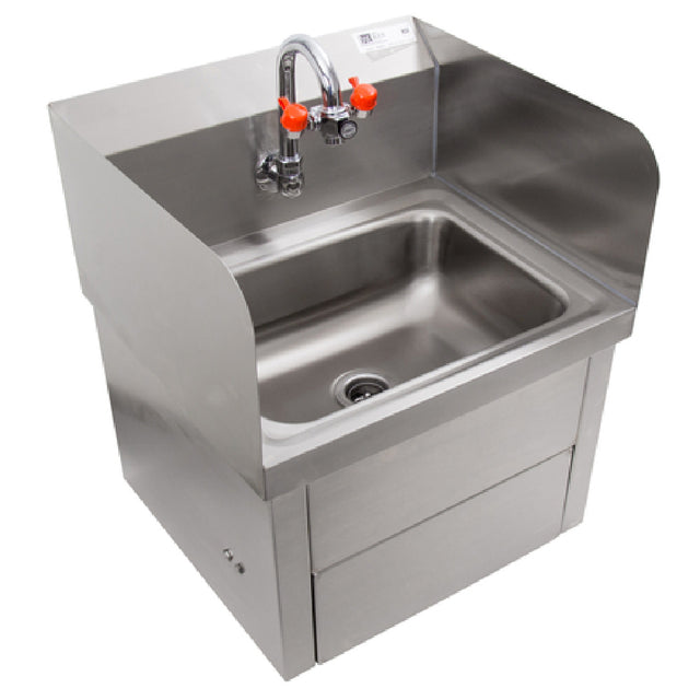 John Boos PBHS-W-1410-KV1APS-EW-SS-X Hand Sink With Eye Wash Wall Mount 14"W X 10"D Front-to-back X 5" Deep Bowl