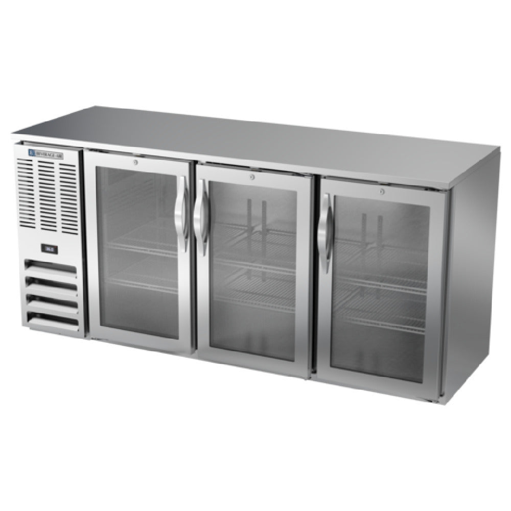 Beverage Air BBN72HC-FG-S - Refrigerated Food Rated Back Bar Storage Cabinet, Three-section