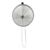 A heavy duty stainless steel mesh strainer with a round, fine wire basket, small top tab, and long handle extends downward. The strainer is photographed against a plain white background.