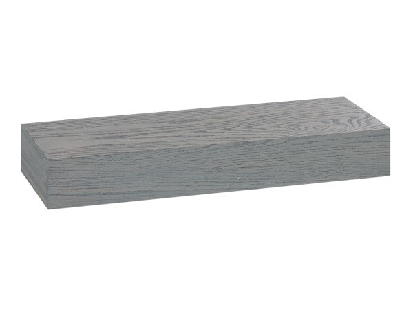 A rectangular Ashwood Display Riser with a smooth surface and visible wood grain texture, finished in a light gray color, placed against a white background.