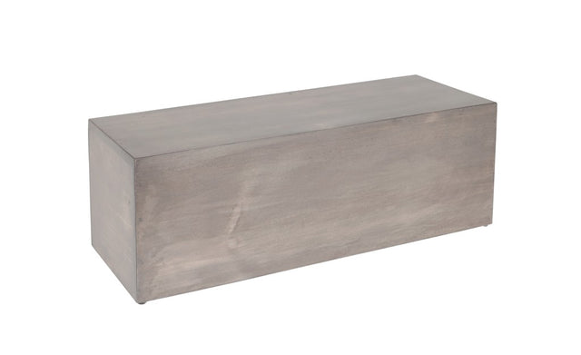 A rectangular, metallic gray Aspen Riser with clean, sharp edges and a smooth surface, photographed on a white background. The minimalist, modern design features a sleek appearance with no visible decoration or markings.