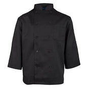 KNG 1660M Kng M Black Chef Coat 3/4 Sleeve