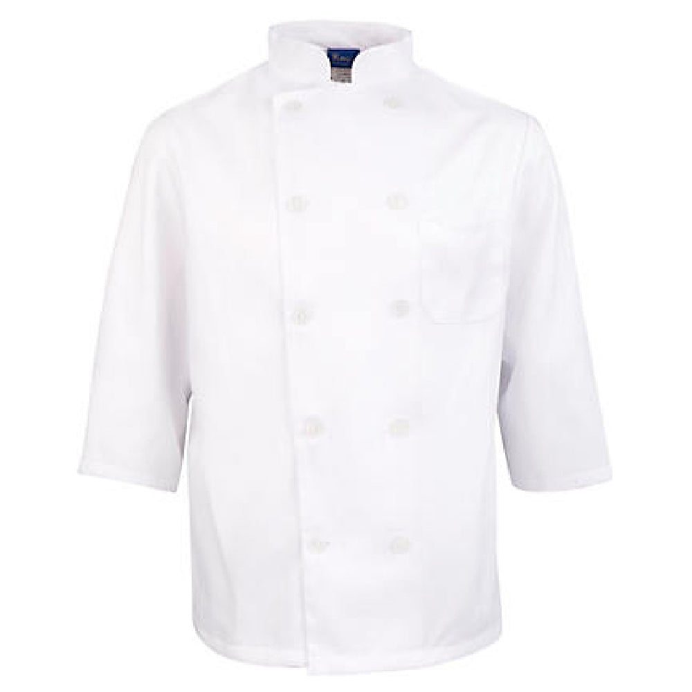 AllPoints 1661XL Xl White Chef Coat 3/4 Sleeve