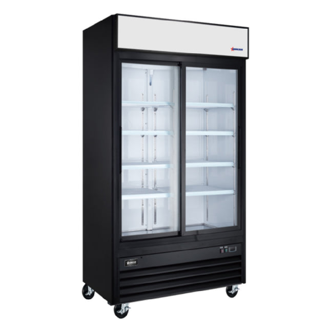 Omcan 50131 (RE-CN-0039-HC-BK) Merchandiser Refrigerator Reach-in Two-section