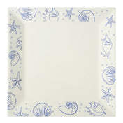 CAC China ATC-SQ21-AW Atlantic Seashell Plate 12"L X 12"W X 1"H Square
