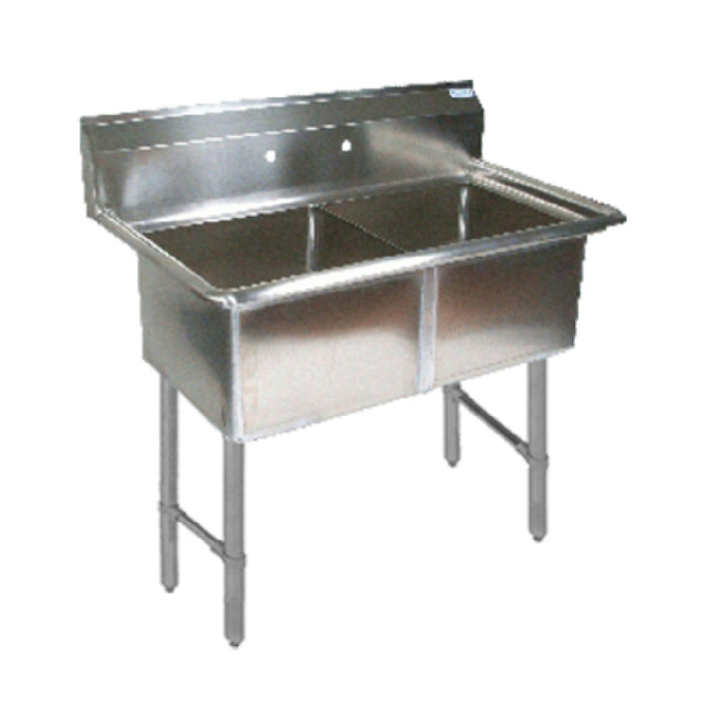 BK Resources BKS6-2-18-14S Sink Two Compartment 41-1/8"W X 23-1/2"D X 44-1/16"H Overall Size