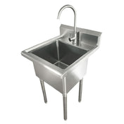 Omcan 44593 (44593) Laundry Sink (1) 24" Front To Back X 21-29/64" Wide X 13" Deep Bowls