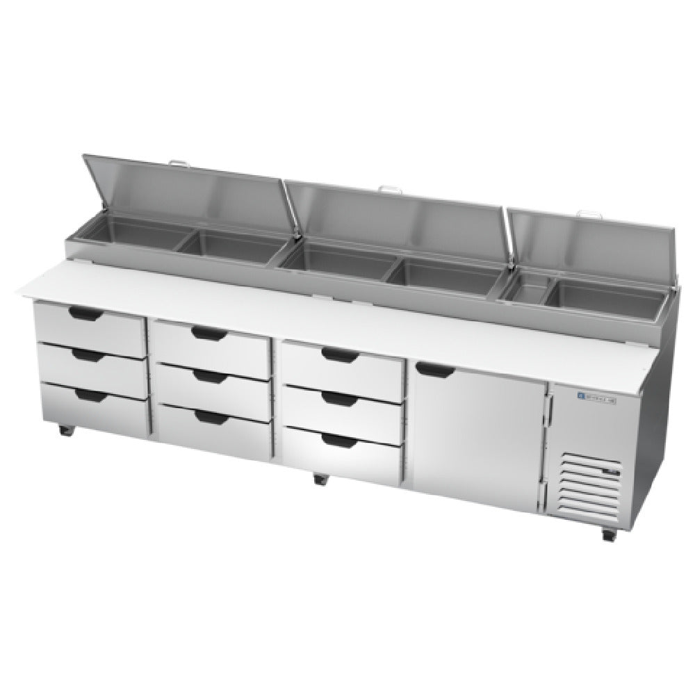 Beverage Air DPD119HC-9 Pizza Top Refrigerated Counter Four-section 119"W