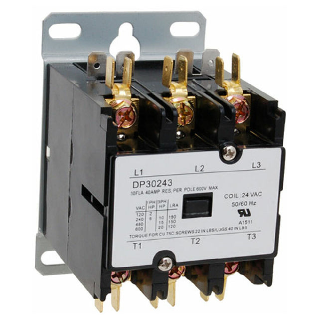 Accutemp ATOE-1587-4 Contactor 3 Pole 40 Amp 24v