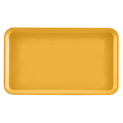 A rectangular yellow Camtray with rounded corners and slightly raised edges is shown on a white background. The high-impact fiberglass tray features a smooth, glossy surface, minimalist design, and is dishwasher safe.