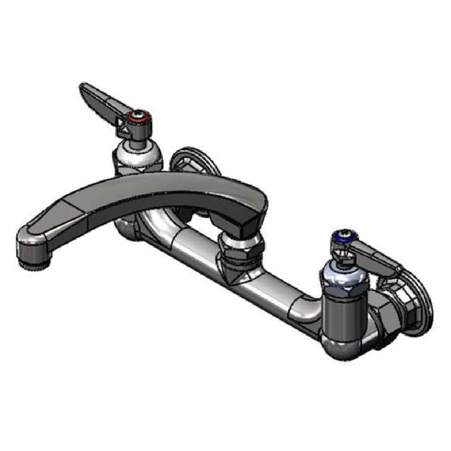 T&S Brass B-0230-0CS8-CR Faucet 8" Wall Mount 0CS8-LT Swivel Cast Spout With B-LT Stream Regulator