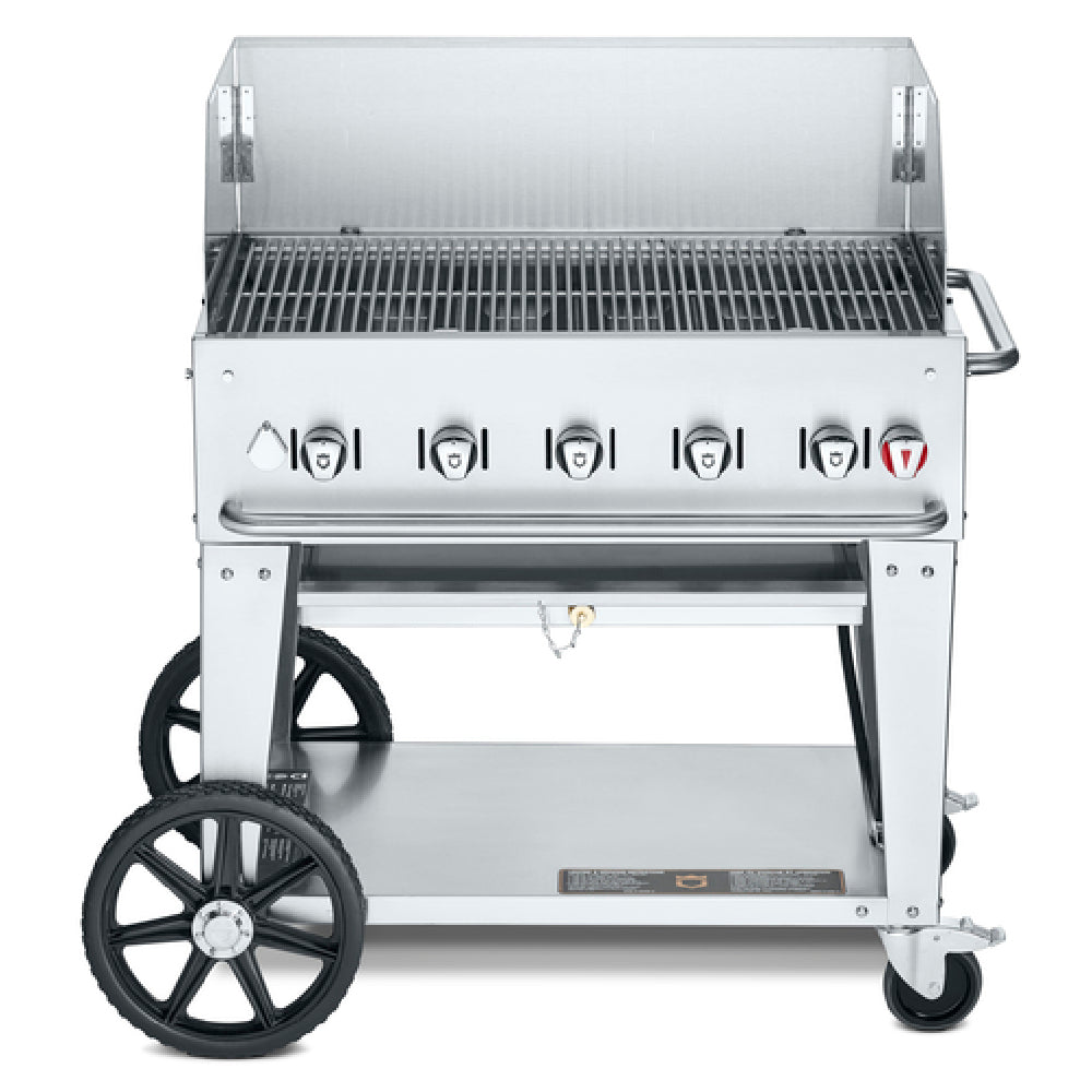 Crown Verity CV-MCB-36WGP-LP Mobile Outdoor Charbroiler LP Gas 34" X 21" Grill Area